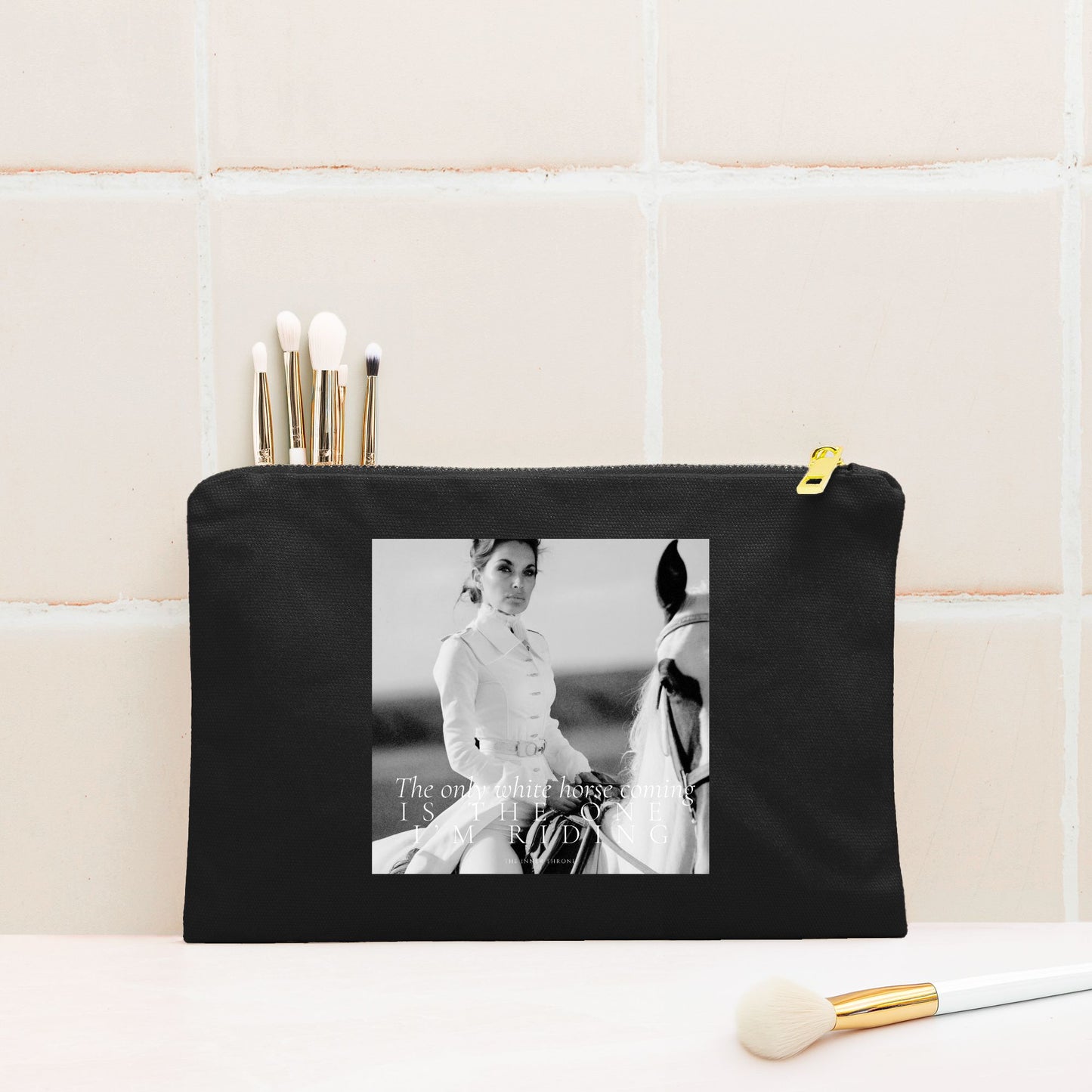 White Horse Cosmetic Bag