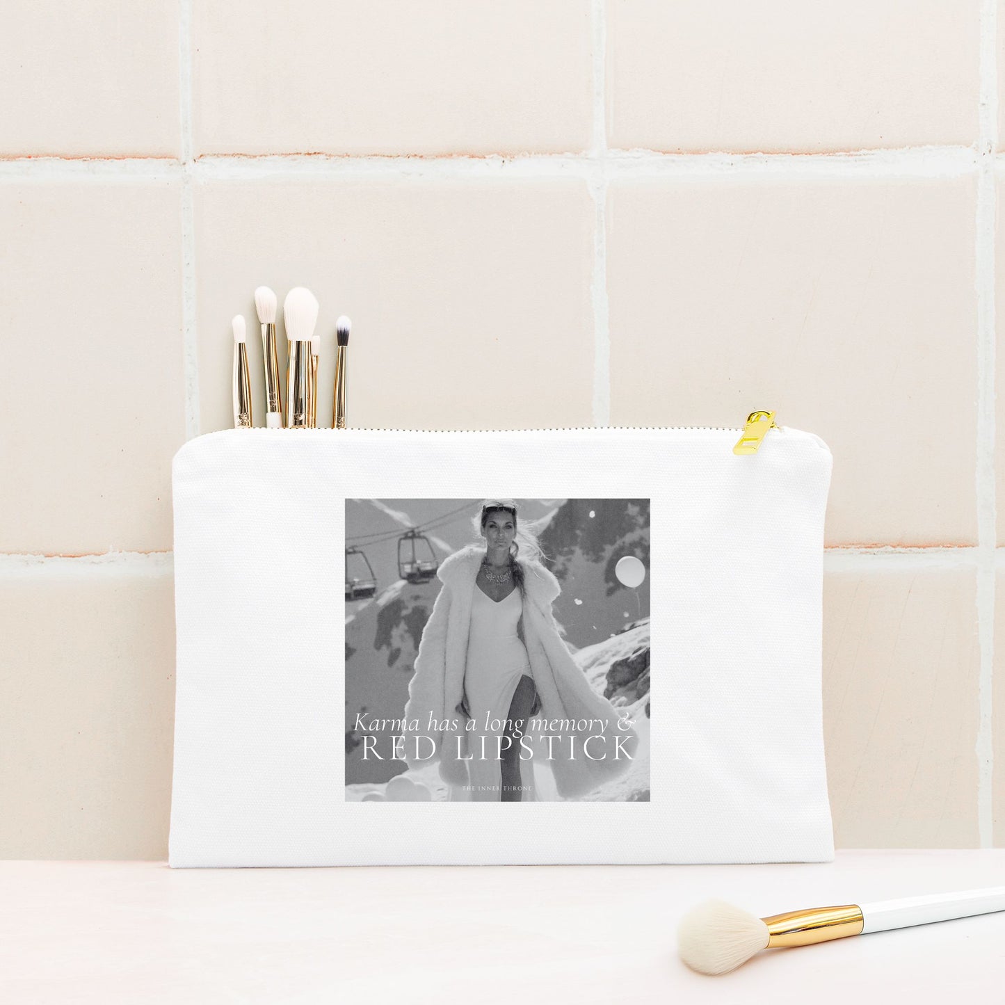 Karma & Red Lipstick Cosmetic Bag