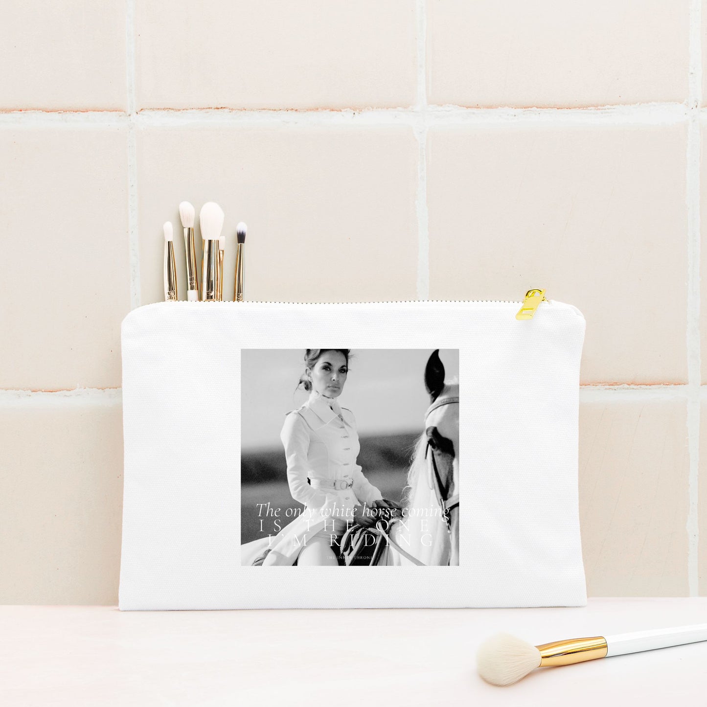 White Horse Cosmetic Bag