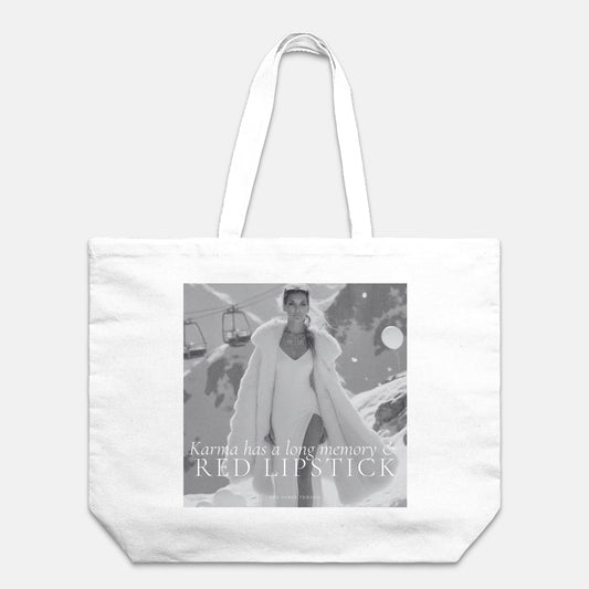 Karma & Red Lipstick Oversized Tote