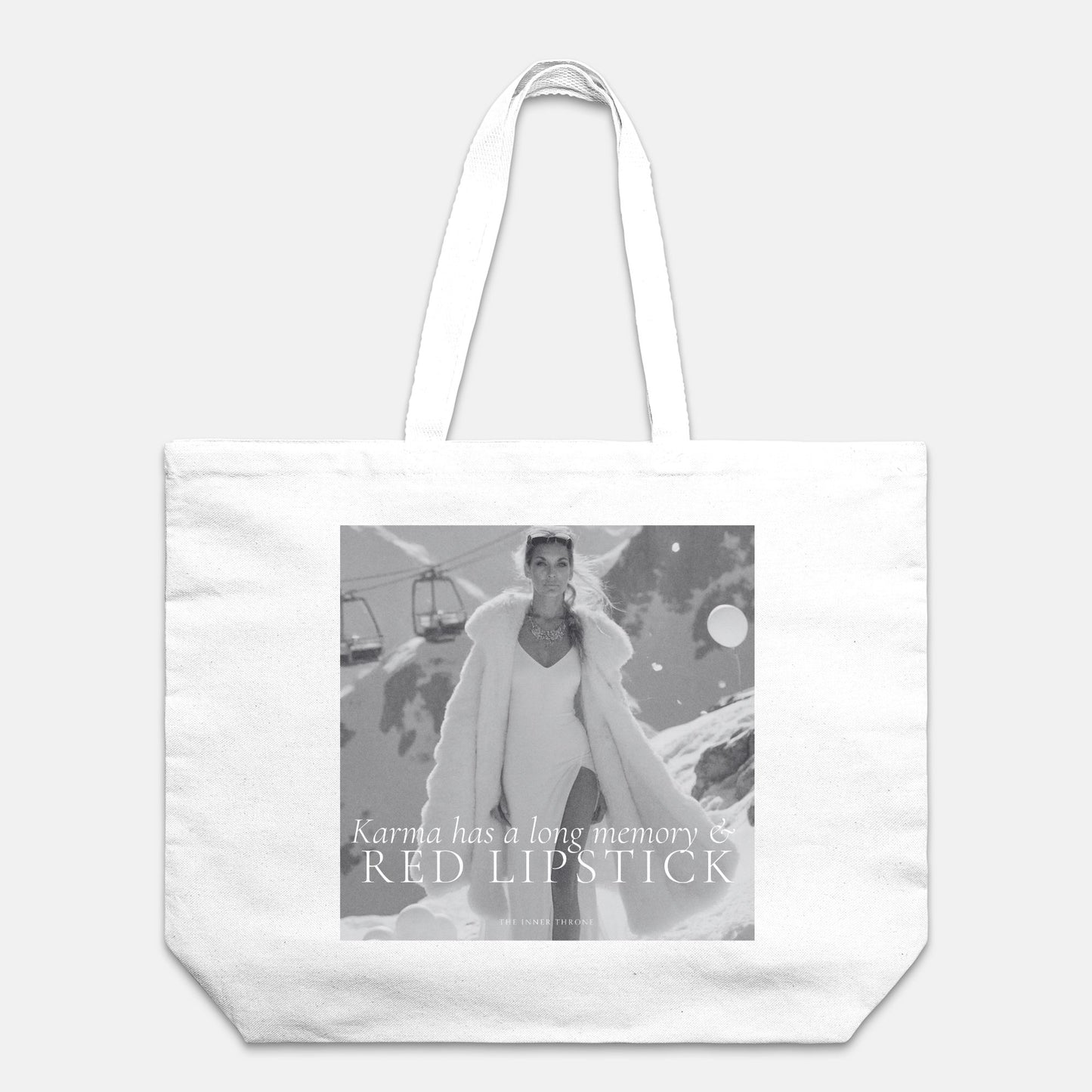 Karma & Red Lipstick Oversized Tote