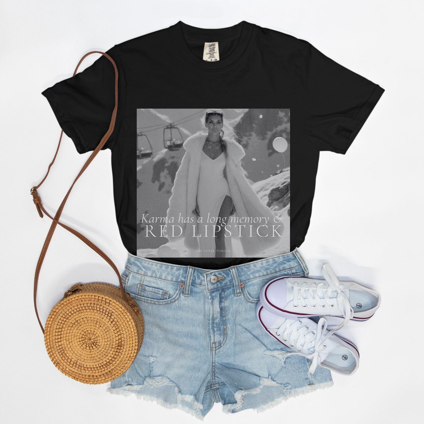 Karma & Red Lipstick Tee