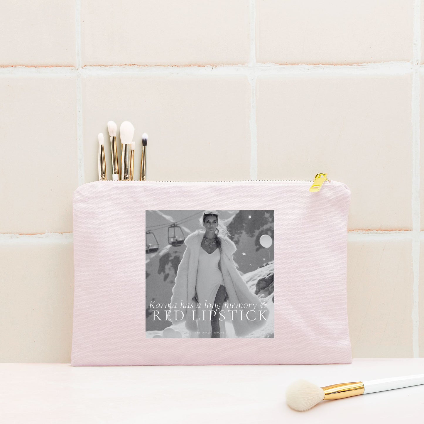 Karma & Red Lipstick Cosmetic Bag
