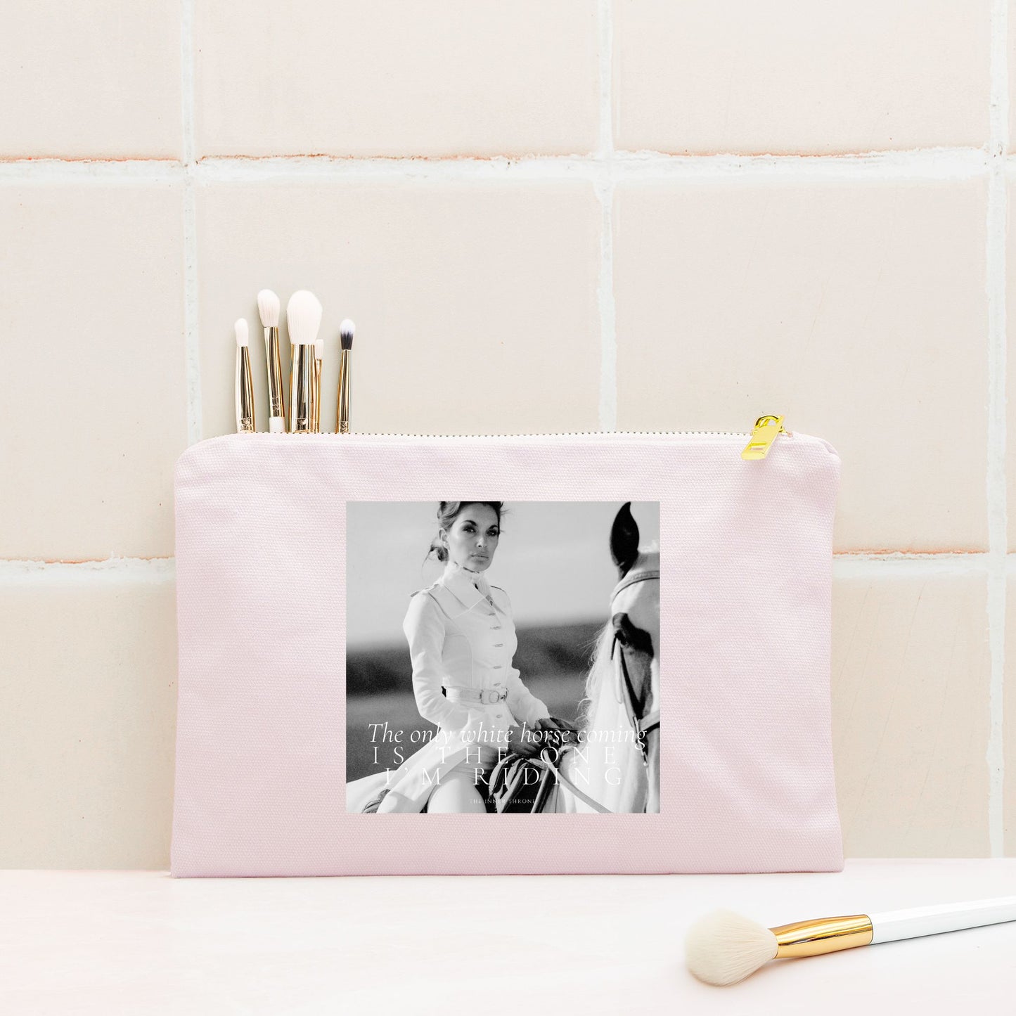 White Horse Cosmetic Bag
